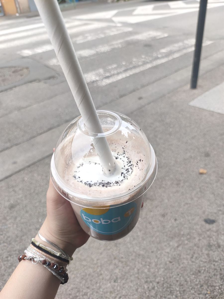 Bubble tea chocolat et Oréo à emporter